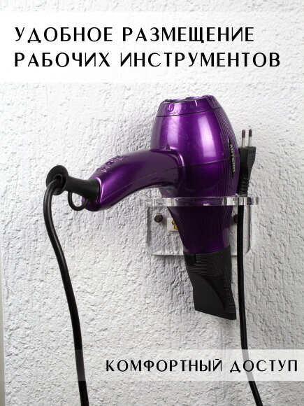 Настенный органайзер PETRIKA, полка фиксатор для фена.